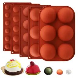 Moldes de cozimento 681524 buracos meia bola esfera redonda molde de silicone 3d brownie pudim mousse sobremesa de chocolate diy ferramenta de decoração de bolo 231213