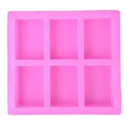 6 Cavities Handmade Rectangle Square Silicone Soap Mold Chocolate DOOKIES Mould Cake Decorating Fondant Molds 1 Piece2176