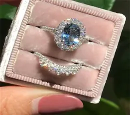 Fdlk комплект из 2 предметов, винтажное обручальное кольцо с натуральным кристаллом овальной огранки, подарок на годовщину, женское свадебное банкетное ювелирное кольцо Q07087543104