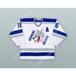 Anpassad Nick Foligno 16 Sudbury Wolves White Hockey Jersey New Top Stitched S-M-L-XL-XXL-3XL-4XL-5XL-6XL