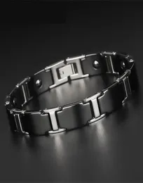 Koreańska moda mody popularna bransoletka zdrowotna samca ceramiczna braclet czarny stalowa terapia magnetyczna bileleklik2493930