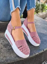 Andalias de Verano pnas con agujeros para mujer, zapatos ptaforma 비공식 Aumento Costura, Bir Moda, 2021 Sandals4373755