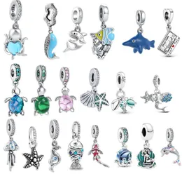 S925 Sterling Silver Charm Loose Pärlor Pärled Girls Popular Diy Fish Original Fit Armband Octopus Pendant Ladies Jewelry Gift1800547
