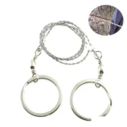 Outdoor-Gadgets Tragbare Ausrüstungstasche Outdoor String Wire Saw Carbon Ring Scroll Travel Cam Hand Edelstahlseil Kettensägen Holz D Dhwjp