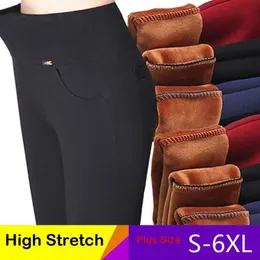 Women's Pants Capris Xisteps Femme Pantalon High Waist Large Size Lady Long Trousers Women Stretch Office Work Winter Warm Pencil Pants 231212