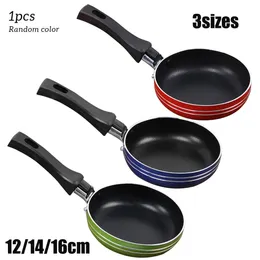 Pans 12cm14cm16cm Mini Frying Pan NonStick Steel Frypan Pot Saucepan Random Color For Cookware Kitchen 231213