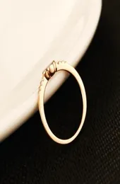 Mode koreanska inlagd zirkonring pläterad 18k riktig guld enkel kvinnlig ring mode klassiska kvinnor ring valentine039s dag gåva3516384
