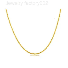 18k real sólido torcido link corda correntes de ouro gargantilha colar para jóias femininas