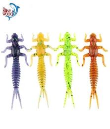 50pcsLot Soft Larva Fishing Lure 60mm 14g Dragonfly Larva Worm Freshwater Fishing Bait Lifelike Silicone Dragonfly Fishing Tackl2368532