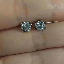 مسمار 0 8ct d Color VVS Moissanite Women Orrings Back Woman Earring Ear Piercing Lab Diamond 925 Silver Women’s Jewelry258y