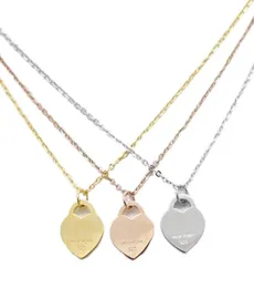 Edelstahl Mode Halskette Schmuck Herzförmigen Anhänger Liebe gold Silber Halsketten Für Women039s Party Hochzeit Geschenke NRJ6934697