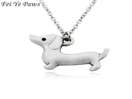 Fei Ye Paws Edelstahl Lange Kette Happy Dackel Wurst Hund Halsband Halskette Anhänger Halsband Tierschmuck Für Frauen Mädchen Ch6838846