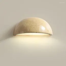 Wall Lamps Retro Wabi Sabi Yellow Cave Stone Bedroom Bedhead LampNordic Design Semicircular Living Room Corridor Background Light