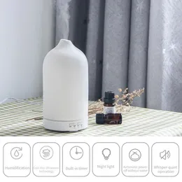 Essentialoljor Diffusorer Ceramic Arom Diffuser Automatisk liten luftfuktare El Air Fresh Essential Oil Timing Colorful Lights Diffuser 231213