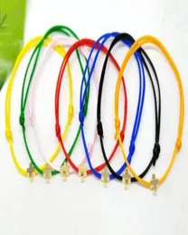 50pcslot Red String Cross Charms Lucky Red Cord justerbara armband Ny present DIY1125641