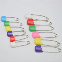 100pcs 40mm 55mm Baby Diaper Pins Colorful Plastic Safety Head Whole Lot271G