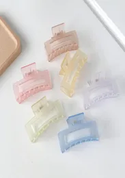 Korean Transparent Square Mist Clamps Hollow Out Candy Color Ponytail Hairpins Girls Women Wash Scrunchies Resin Hair Clips Jewelr5548486