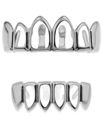 Hip Hop Dentes Grillz Oco Top Bottom Fangs Bottom Grillz Set Vampire Grills Define Ouro Bling Oco Bloodsucker Dente Caps8888233