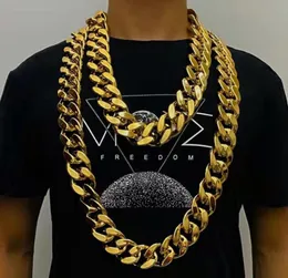 Chains Width 35mm 45mm Personality Large Chain Thick Gold Necklace Men Domineering Hip Hop Goth Halloween Treasure Riche Jewelry G6917300