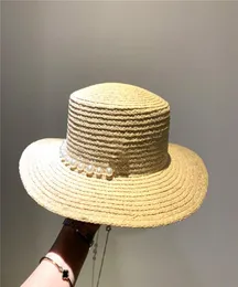 Perle parasol tissé chapeau diamant Top chapeaux chapeaux de créateurs casquettes femmes luxe large bord chapeaux avant-garde réglable dames mode acc4582899