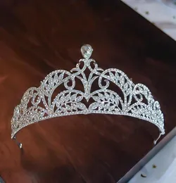 Diadèmes de mariée de mariage couronne femmes bandeau en cristal fille accessoires de cheveux anniversaire baroque strass bijoux concours diadème Clips 9668573