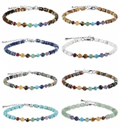 Bracelet en chaîne en argent réglable fait à la main, bohémien, cristal multicolore, perles des 7 chakras, pour femmes, 1626466