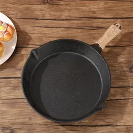 Pans Household Breakfast Pot Cast Iron Flat Steak Egg Frying NonStick Pan Outdoor Cookware Induction Cooker Universal 231213