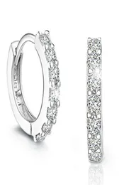 2017 전체 2017 Silver Plated Hoop Huggie Earring for White White Zirconia Small Round Creole Hoop Earing Wedding J1728897