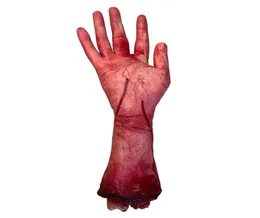 1PCSハロウィン壊れた足の手作り装飾装飾怖い創造的な血の壊れた手はハロウィーンパーティーのために血まみれの手を切断しました7235580