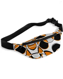 Waist Bags Geometric Abstract Modern Art Orange Packs For Women Waterproof Outdoor Sports Bag Unisex Crossbody Shoulder