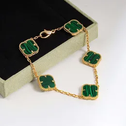 Four Leaf Clover Clover Bracele Designer for Women Sier Sier Gold Plaed Braceles 5 Flower 2 -BIDED INKLATOWANY ONYX JADE Women Projektant mody Biżuteria dla Dziewczyny Bolegle Nauczyciel