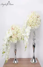 Curstom3035cm Orquídea de cereza Rose Decoración de bola de flores artificiales para la fiesta de la boda Centro de mesa de seda Bouquet14259795