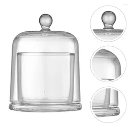 Candle Holders 1 Set Decorative Glass Cup With Dome Candy Storage Jar Butter Container