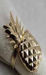 Gold-Silber-Metall-Serviettenring, Ananas-Serviettenhalter für Hochzeitsserviettendekoration 1370083