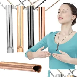 Hänge halsband hänge halsband uni rostfritt stål ångest andning halsband för kvinnor lättnadsmeditation yoga ritual kvinnlig jude otz78