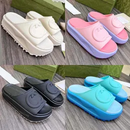 Kadın Terlik Sandalet Moda Klasik Çiçek Brokar Flatsole Terlik Deri Kauçuk Sıcak Botlar Platform Flip Flop Dişli Plaj Ayakkabıları Boyutu 35-44