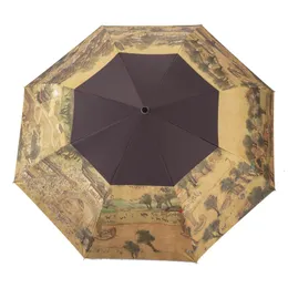 우산 중국 자동 우산 비 및 광택 이중 목적 UV 저항성 큰 틈새 소년 소녀 231213