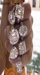 Anillo de promesa único choucong Plata de Ley 925 auténtica anillos de compromiso de diamantes para mujer joyería fina Gift2501790