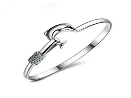 925 silver charm bangle Fine Noble mesh Dolphin bracelet fashion jewelry GA1504197986