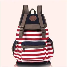 S5Q Feminino Hasp Acessórios para livros listrados Viagem Rucksack Women Women Chirstmas Back Satchel Canvas Backpack AAACYV286Y