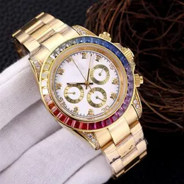Herrenuhren, 40 mm, automatische mechanische Uhr, Edelstahlarmband, goldene Armbanduhr, wasserdichtes Design, Multifunktions-Armbanduhren G246x