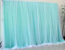 Decorazione del partito Tiffany Blue Tulle Tende in chiffon Bridal Shower Cerimonia di nozze Sfondo Baby Po Booth Background24716705367