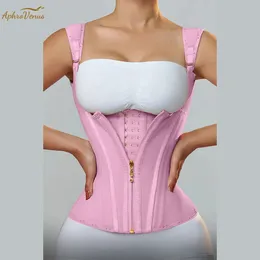 Vita pancia Shaper Fajas Colombianas Reggiseno da allenamento a doppia compressione da donna con cerniera regolabile in osso e gancio addominale piatto 231213