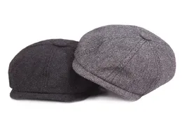 2018 New Fashion Gentleman Octagonal Cap Newsboy Beret Hat Autumn and Winter for Men039S Man Models Flat Caps3439438