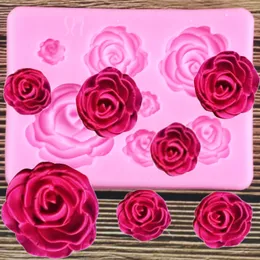 Bakning Mögel Rose Flower Silicone Molds Candy Polymer Clay Mold Chocolate Party Wedding Cupcake Topper Fondant Cake Decorating Tools 231213