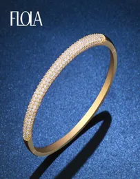 Flola märke armband för kvinna kubik zirkoniet guld manschett armband pulseira dubai bröllop smycken bijoux brta94 cx2007295855896