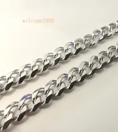 1832 inch choose lenght whole 5pcs silver 45MM WIDE stainless steel curb link chain necklace for women mens gifts shiny smoo1770272