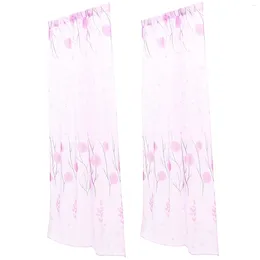 Curtain 2 Pcs Window Screening Curtains Country Floral Polyester Tulle Living Room