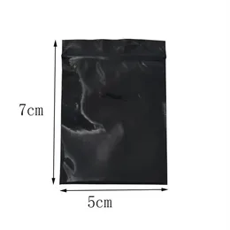 5 7cm Mini Black Zip Lock Resealable Zipper Bag 500pcs lot Self Seal Plastic Package Bag Retail Zipper Grocery Gift Packing Storag281i