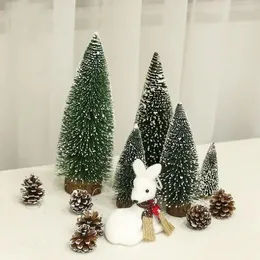 Weihnachtsdekorationen gebeizt mit weißer Zeder, Mini-Baum, Kiefernnadel, Tischplatte, klein